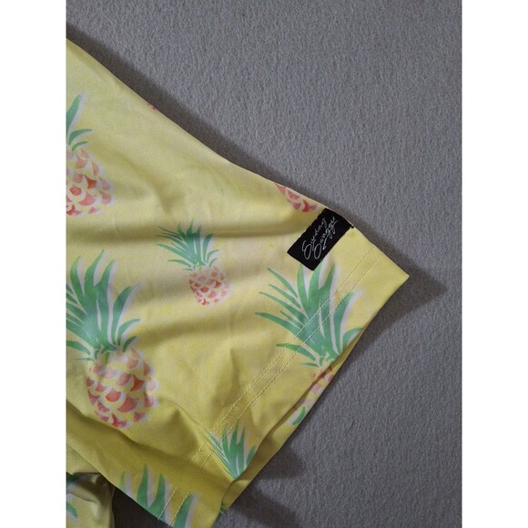 Sunday Swagger Shirt Adult XL Yellow Pineapple Polo Performance Golf Preppy Mens - Picture 3 of 8